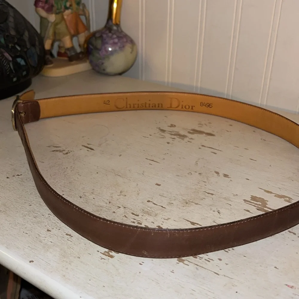 Vintage Christian Dior ladies leather belt
